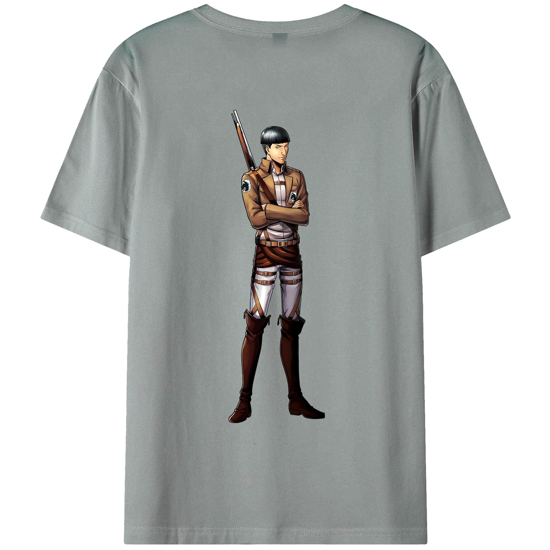 （画像用） 進撃の巨人 Attack on Titan 綿100％ メンズ半袖Tシャツ（バックプリント） 通気性